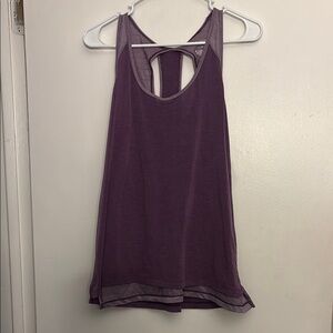 Scoop Neck Purple Sleeveless Tank Top